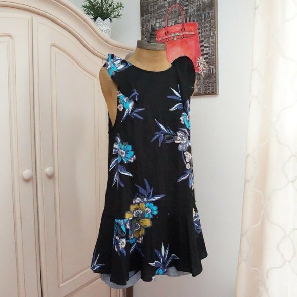 🆕Free People Blouse Ruffled hem Linen Blend Tunic - Picture 4 of 8